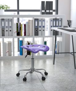 Flash Furniture Vibrant Tractor Seat Stool, Violet/Chrome