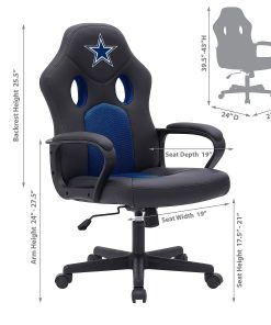 Imperial NFL Vision Faux Leather/Mesh High-Back Computer Gaming Chair, Dallas Cowboys 2