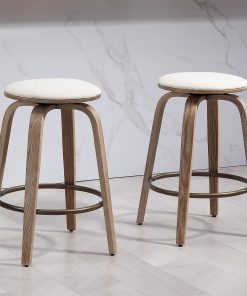 Glamour Home Beatus Fabric Counter Height Stool, Beige 2