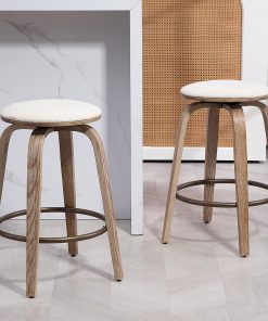 Glamour Home Beatus Fabric Counter Height Stool, Beige