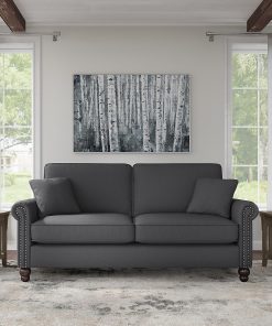 Bush® Furniture Coventry 73″W Sofa, Charcoal Gray Herringbone, Standard Delivery 2