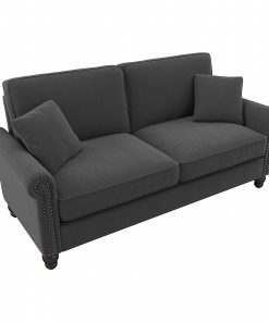 Bush® Furniture Coventry 73"W Sofa, Charcoal Gray Herringbone, Standard Delivery