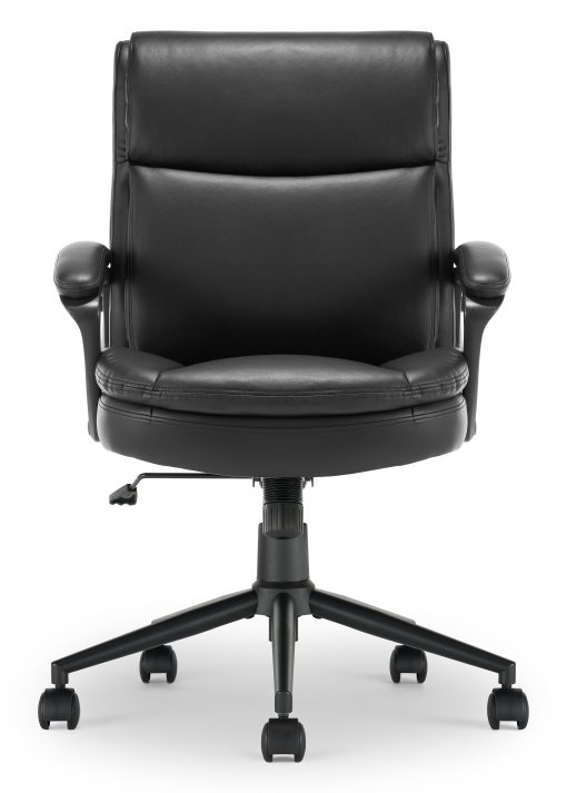 Click365 Transform 2.0 Ergonomic Bonded Leather Mid-Back Office Chair, Black - Image 2