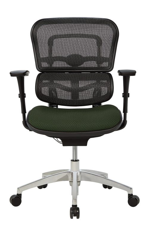 WorkPro® 12000 Series Ergonomic Mesh/Premium Fabric Mid-Back Chair, Black/Olive, BIFMA Compliant - Image 2