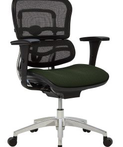 WorkPro® 12000 Series Ergonomic Mesh/Premium Fabric Mid-Back Chair, Black/Olive, BIFMA Compliant