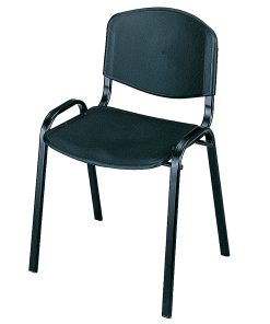 Safco® Stack Chairs, Black, Set Of 4 2