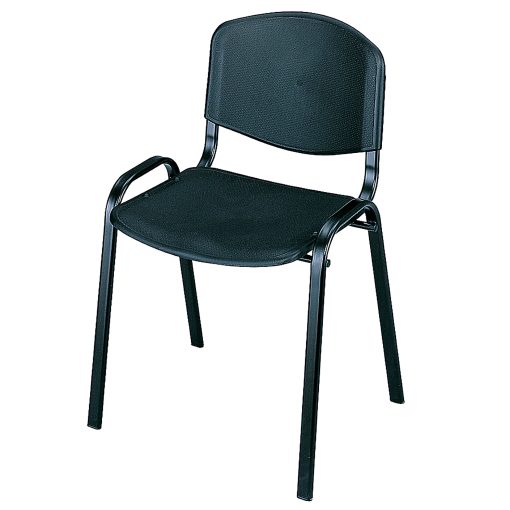 Safco® Stack Chairs, Black, Set Of 4 - Image 2