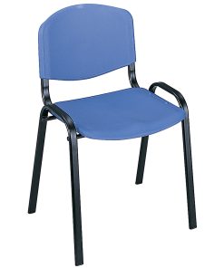 Safco® Plastic Seat, Plastic Back Stacking Chair, 18 1/2″ Seat Width, Blue Seat/Black Frame, Quantity: 4 2