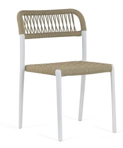 Glamour Home Belen Fabric Dining Accent Chairs, Blue/White, Set Of 2 Chairs 2