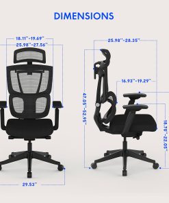FlexiSpot C7 Ergonomic Mesh High-Back Office Chair, Black, C7BFOAM 2