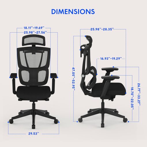 FlexiSpot C7 Ergonomic Mesh High-Back Office Chair, Black, C7BFOAM - Image 2