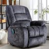 Bestier Oversized Microfiber Power Lift Recliner Accent Chair With USB And 8 Heated Massage Points, Gray/Black