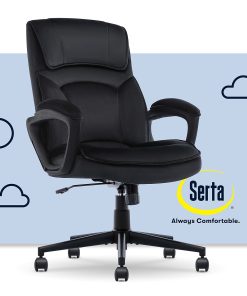 Serta® Comfort Classic Ergonomic Fabric High-Back Executive Office Chair, Black 2
