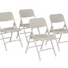 National Public Seating 300 Series Steel Folding Chairs, Gray, Set Of 4 Chairs