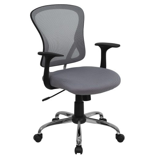 Flash Furniture Mesh Mid-Back Task Chair, Gray/Black/Chrome - Image 2