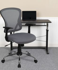 Flash Furniture Mesh Mid-Back Task Chair, Gray/Black/Chrome
