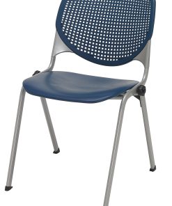 KFI Studios KOOL Stacking Chair, Navy/Silver 2