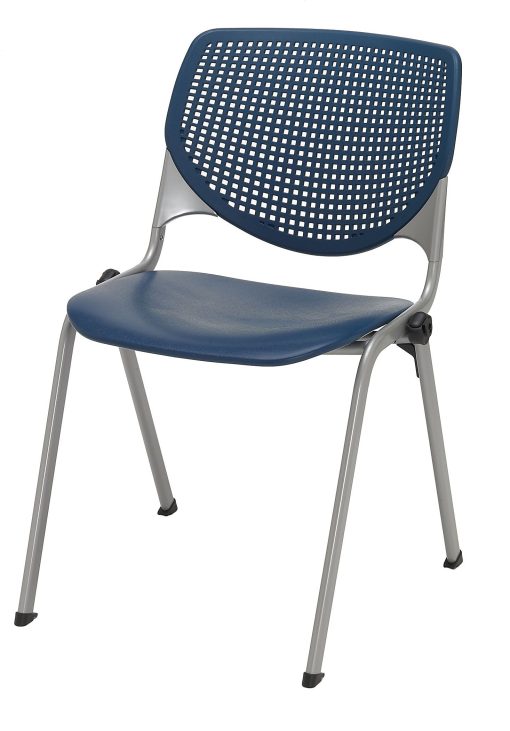 KFI Studios KOOL Stacking Chair, Navy/Silver - Image 2