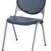 KFI Studios KOOL Stacking Chair, Navy/Silver