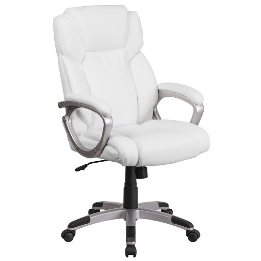Flash Furniture Carolyn LeatherSoft™ Faux Leather Mid-Back Executive Office Chair, White - Image 2