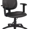 Boss Office Products Task Chair With Antimicrobial Protection, Adjustable Arms, Black