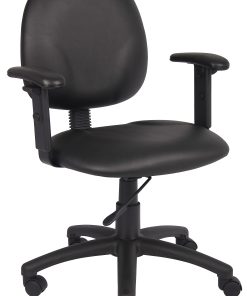 Boss Office Products Task Chair With Antimicrobial Protection, Adjustable Arms, Black