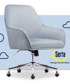 Serta® Chloe Ergonomic Fabric Mid-Back Home Office Chair, Ash Blue 2