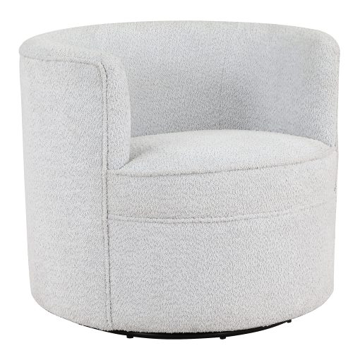 Office Star Cleo Fabric Swivel Accent Chair, Fog/Sterling