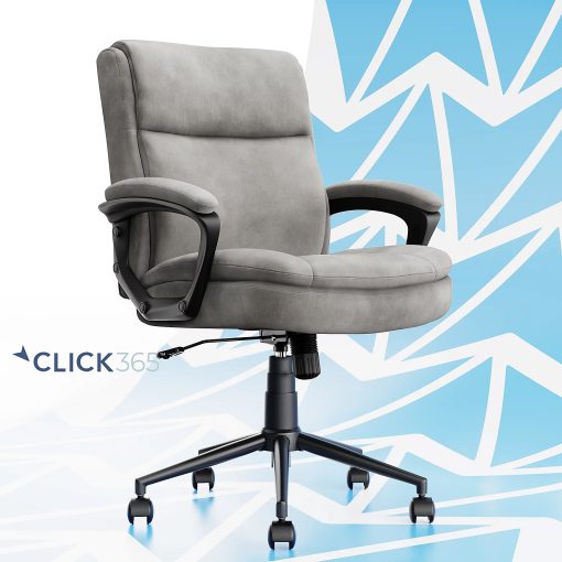 Click365 Transform 2.0 Ergonomic Fabric Mid-Back Desk Chair, Gray/Black - Image 2