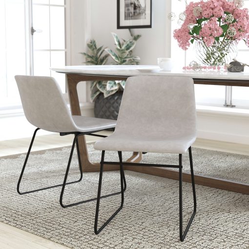 Flash Furniture Commercial Grade Dining Chairs, Light Gray/Black, Set Of 2 Chairs - Image 2