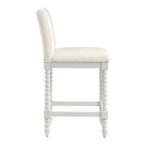 Office Star Kaylee Counter Height Spindle Counter Stool, Linen/Antique White - Image 2