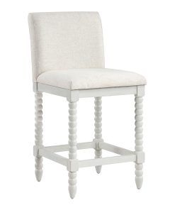 Office Star Kaylee Counter Height Spindle Counter Stool, Linen/Antique White