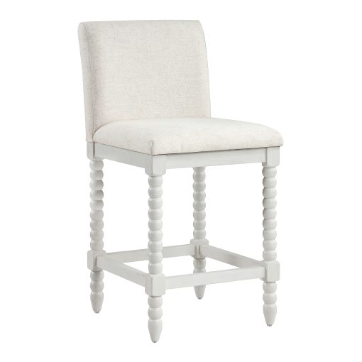 Office Star Kaylee Counter Height Spindle Counter Stool, Linen/Antique White