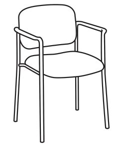 HON® Scatter SofThread™ Fixed Arm Stacking Guest Chair, Black 2