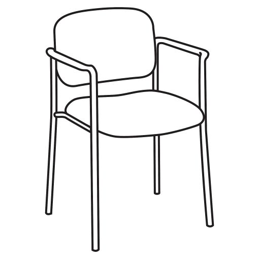 HON® Scatter SofThread™ Fixed Arm Stacking Guest Chair, Black - Image 2