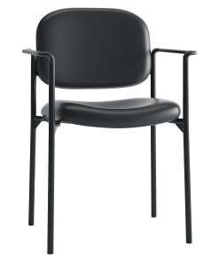 HON® Scatter SofThread™ Fixed Arm Stacking Guest Chair, Black