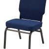 KFI Studios Big And Tall Armless Stacking Chair, Navy/Black