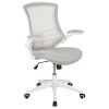 Flash Furniture LeatherSoft™ Faux Leather Mid-Back Office Chair With Chrome Base And Arms, White/Pink 4