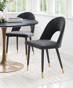 Zuo Menlo Dining Accent Chairs, Black, Set Of 2 Chairs