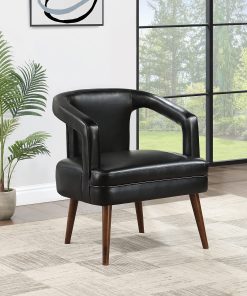 Office Star™ Mason Faux Leather Accent Guest Chair, Black 2
