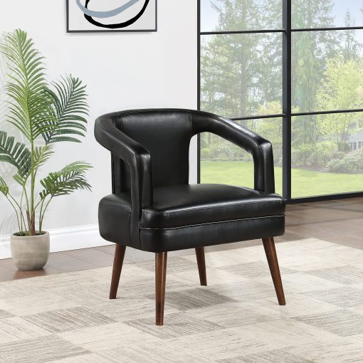 Office Star™ Mason Faux Leather Accent Guest Chair, Black - Image 2