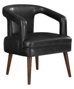 Office Star™ Mason Faux Leather Accent Guest Chair, Black