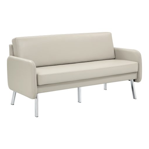 Office Star Lounge Sofa, 33-1/2”H x 63-1/2”W x 28-3/4”D, Cream