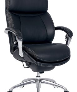 Serta® iComfort i5000 Ergonomic Bonded Leather High-Back Executive Chair, Onyx Black/Silver