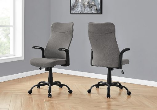 Monarch Specialties Jonah Ergonomic Fabric High-Back Office Chair, Dark Gray - Image 2