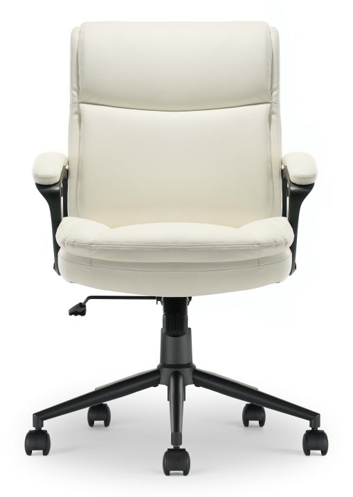 Click365 Transform 2.0 Ergonomic Bonded Leather Mid-Back Office Chair, White/Black - Image 2