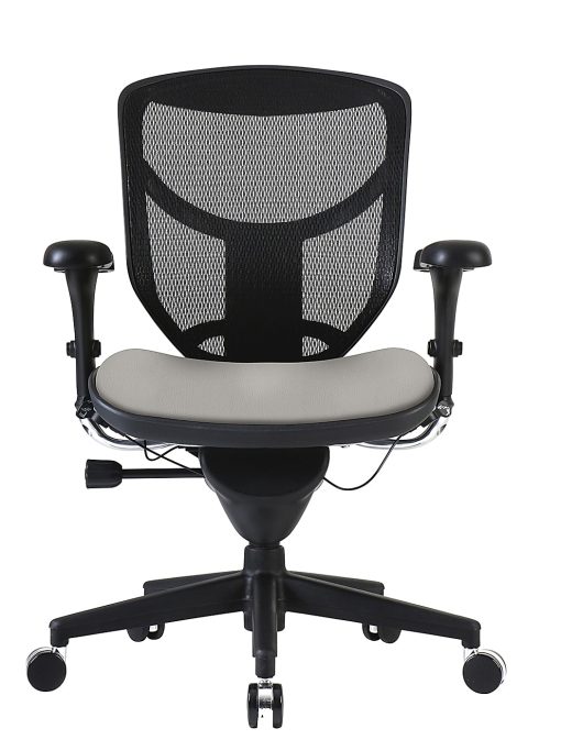WorkPro® Quantum 9000 Series Ergonomic Mesh/Antimicrobial Vinyl Mid-Back Chair, Black/Gray, BIFMA Compliant - Image 2