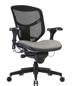 WorkPro® Quantum 9000 Series Ergonomic Mesh/Antimicrobial Vinyl Mid-Back Chair, Black/Gray, BIFMA Compliant