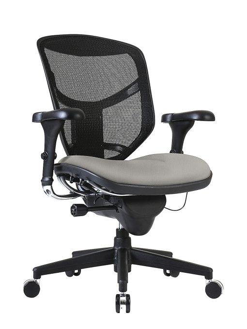 WorkPro® Quantum 9000 Series Ergonomic Mesh/Antimicrobial Vinyl Mid-Back Chair, Black/Gray, BIFMA Compliant