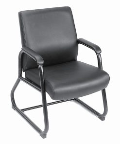 Boss Office Products CaressoftPlus™ Guest Chair with Antimicrobial Protection, Black